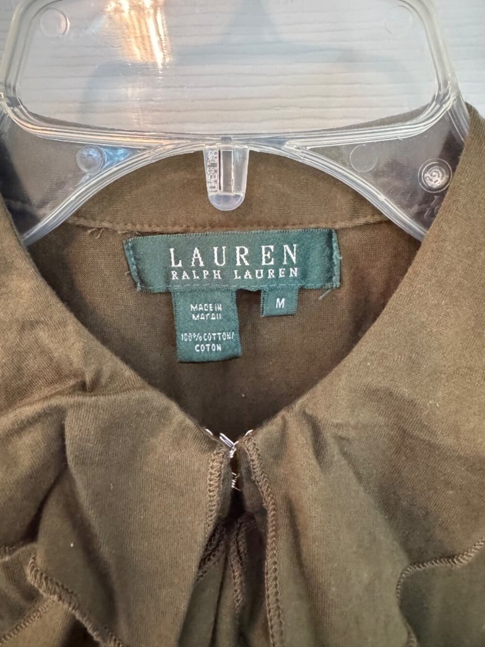Lauren Ralph Lauren Green Ruffled Sleeveless Blouse Size Medium - Picture 3 of 9